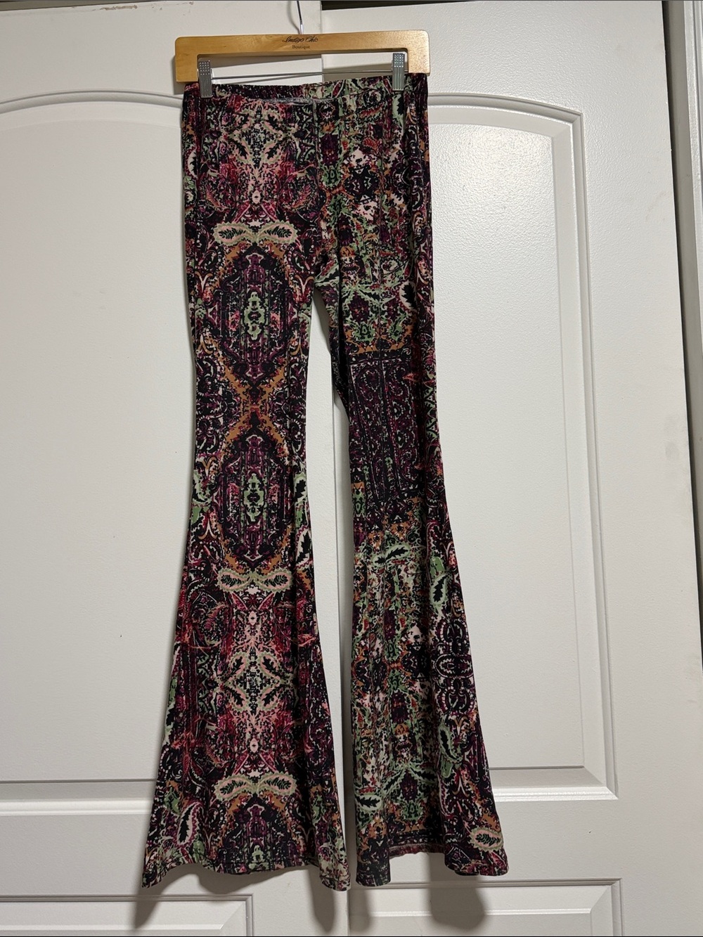 Multicolor Patterned Flared Pants